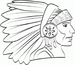 Amerikan boyama sayfası,  coloring page, Yerli Amerikalılar Şefi, 