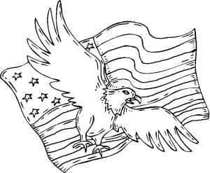 Amerikan boyama sayfası,  coloring page, Amerikan Bayrağı ve Kartal, 