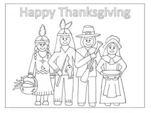 Amerikan boyama sayfası,  coloring page, Hacılar ve Yerli Amerikalılar, 