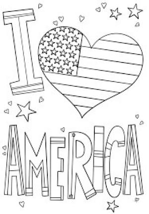 Amerikan boyama sayfası,  coloring page, Amerikalıyı Seviyorum, 