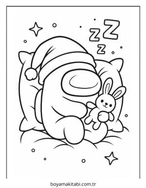 Among us boyama sayfası – basit çizim, kolay boyama