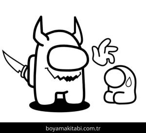 Among us boyama sayfası – el becerilerini geliştirir, boyama çalışması