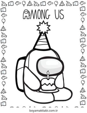 Among us boyama sayfası – çocuklar için, çizgi film temalı