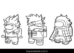 Among us boyama sayfası – renkli çizimler, okul öncesi