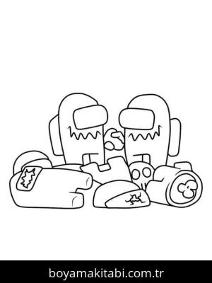 Among us boyama sayfası – boyama etkinliği, çocuk aktivitesi