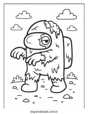 Among us boyama sayfası – çocuk aktivitesi, PDF indir