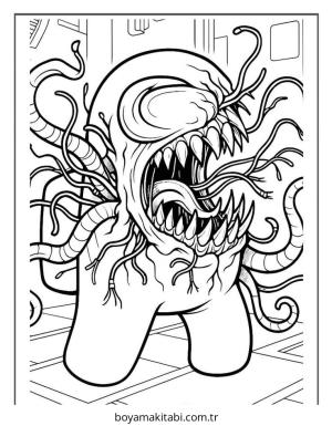 Among us boyama sayfası – kolay boyama, eğitici aktivite