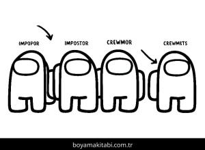 Among us boyama sayfası – kolay boyama, eğitici aktivite
