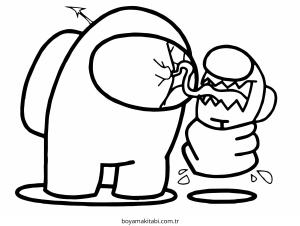 Among us boyama sayfası – el becerilerini geliştirir, boyama çalışması