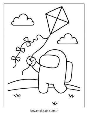 Among us boyama sayfası – çocuk aktivitesi, PDF indir