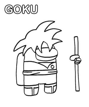 Among us boyama sayfası,  coloring page, Among Us Goku, 