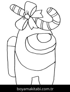 Among us boyama sayfası – çizgi film temalı, basit çizim