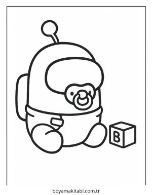 Among us boyama sayfası – basit çizim, kolay boyama