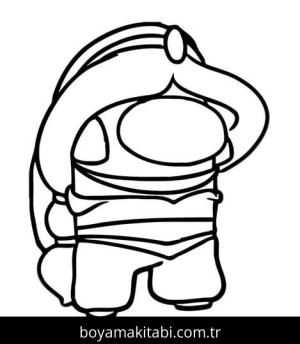 Among us boyama sayfası – çizgi film temalı, basit çizim