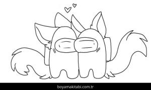 Among us boyama sayfası – basit çizim, kolay boyama