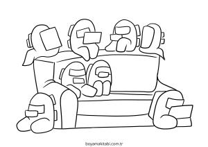 Among us boyama sayfası – basit çizim, kolay boyama