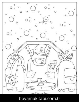 Among us boyama sayfası – boyama çalışması, yaratıcılığı geliştirir