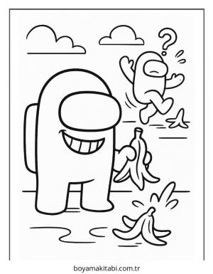 Among us boyama sayfası – eğlenceli etkinlik, el becerilerini geliştirir