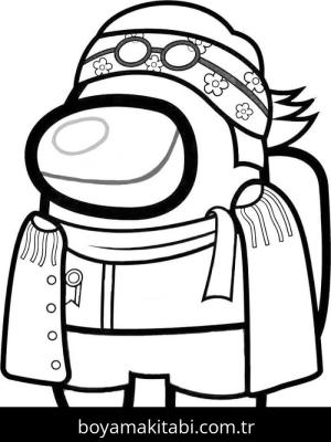 Among us boyama sayfası – basit çizim, kolay boyama