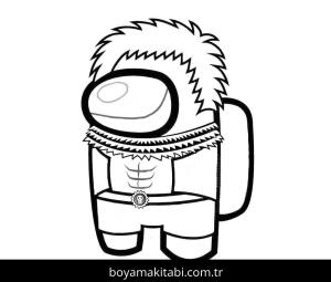 Among us boyama sayfası – sanatsal çalışma, çocuklar için