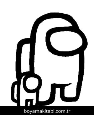 Among us boyama sayfası – basit çizim, kolay boyama