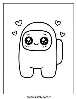 Among us boyama sayfası – sanatsal çalışma, çocuklar için