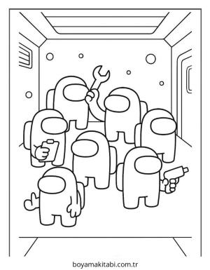 Among us boyama sayfası – PDF indir, sevimli karakter