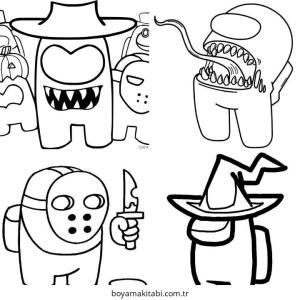 Among us boyama sayfası – eğitici aktivite, yaratıcılık
