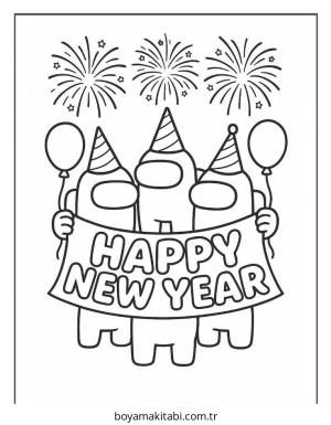 Among us boyama sayfası – sanatsal çalışma, çocuklar için