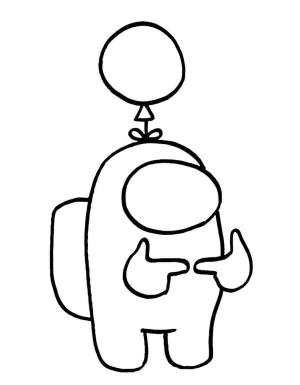 Among us boyama sayfası,  coloring page, Among Us Balon Ile, 