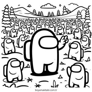 Among us boyama sayfası – PDF indir, sevimli karakter