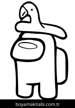 Among us boyama sayfası – çizgi film temalı, basit çizim