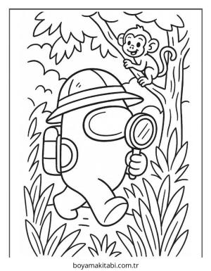 Among us boyama sayfası – sevimli karakter, sanatsal çalışma