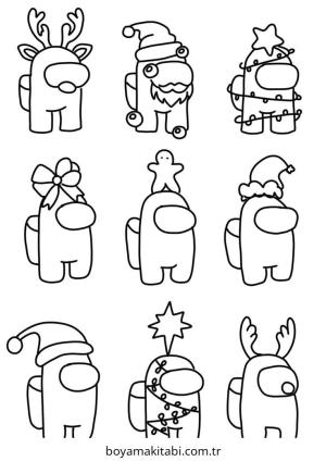 Among us boyama sayfası – sevimli karakter, sanatsal çalışma