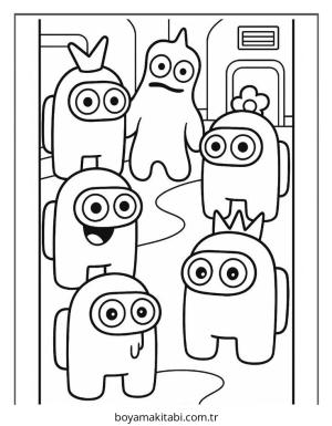 Among us boyama sayfası – eğitici aktivite, yaratıcılık