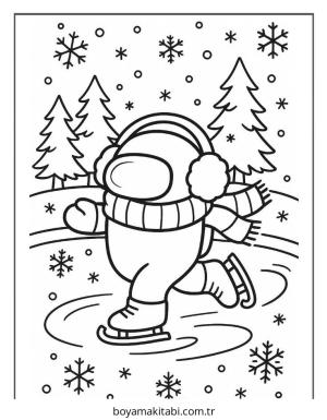 Among us boyama sayfası – basit çizim, kolay boyama