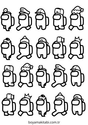 Among us boyama sayfası – sevimli karakter, sanatsal çalışma