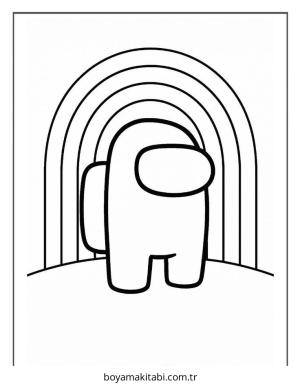 Among us boyama sayfası – çizgi film temalı, basit çizim