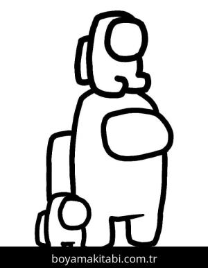 Among us boyama sayfası – boyama çalışması, yaratıcılığı geliştirir