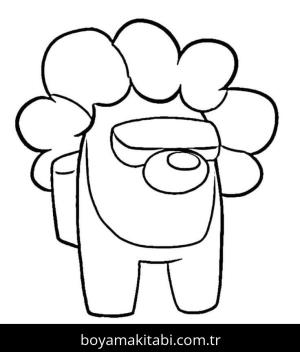 Among us boyama sayfası – basit çizim, kolay boyama