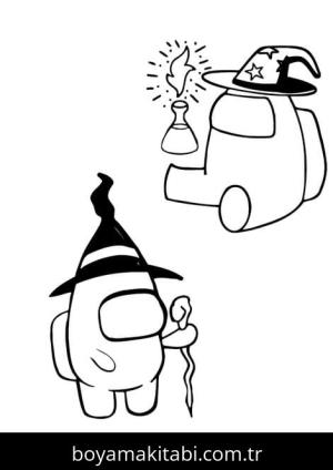 Among us boyama sayfası – basit çizim, kolay boyama