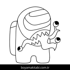 Among us boyama sayfası – çizgi film temalı, basit çizim