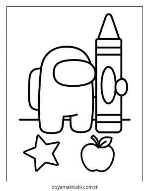 Among us boyama sayfası – sanatsal çalışma, çocuklar için