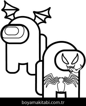 Among us boyama sayfası – kolay boyama, eğitici aktivite