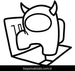Among us boyama sayfası – sanatsal çalışma, çocuklar için