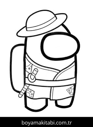 Among us boyama sayfası – boyama çalışması, yaratıcılığı geliştirir