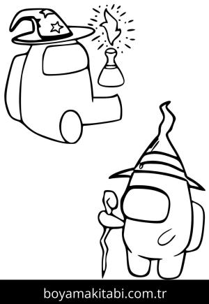 Among us boyama sayfası – kolay boyama, eğitici aktivite