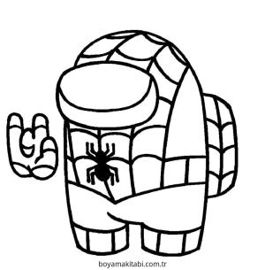 Among us boyama sayfası – çizgi film temalı, basit çizim