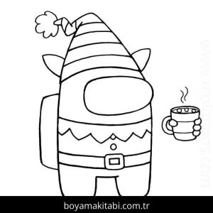 Among us boyama sayfası – renkli çizimler, okul öncesi