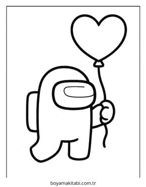 Among us boyama sayfası – çocuklar için, çizgi film temalı